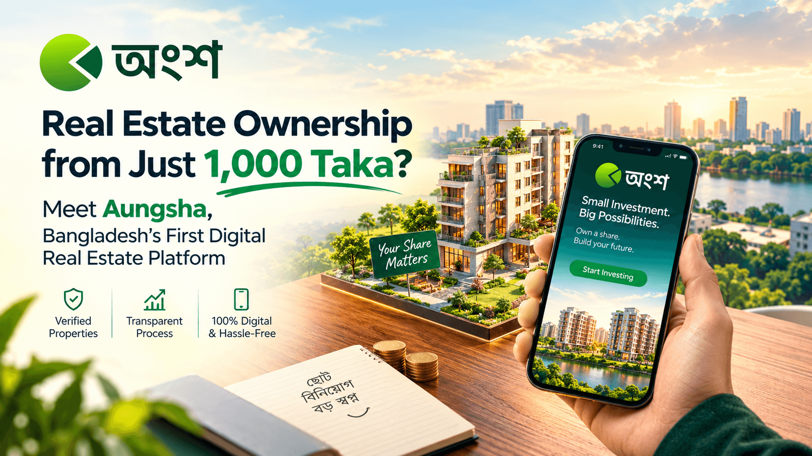 Real Estate Ownership from Just 1,000 Taka? Meet Aungsha, Bangladesh's First Digital Real Estate Platform