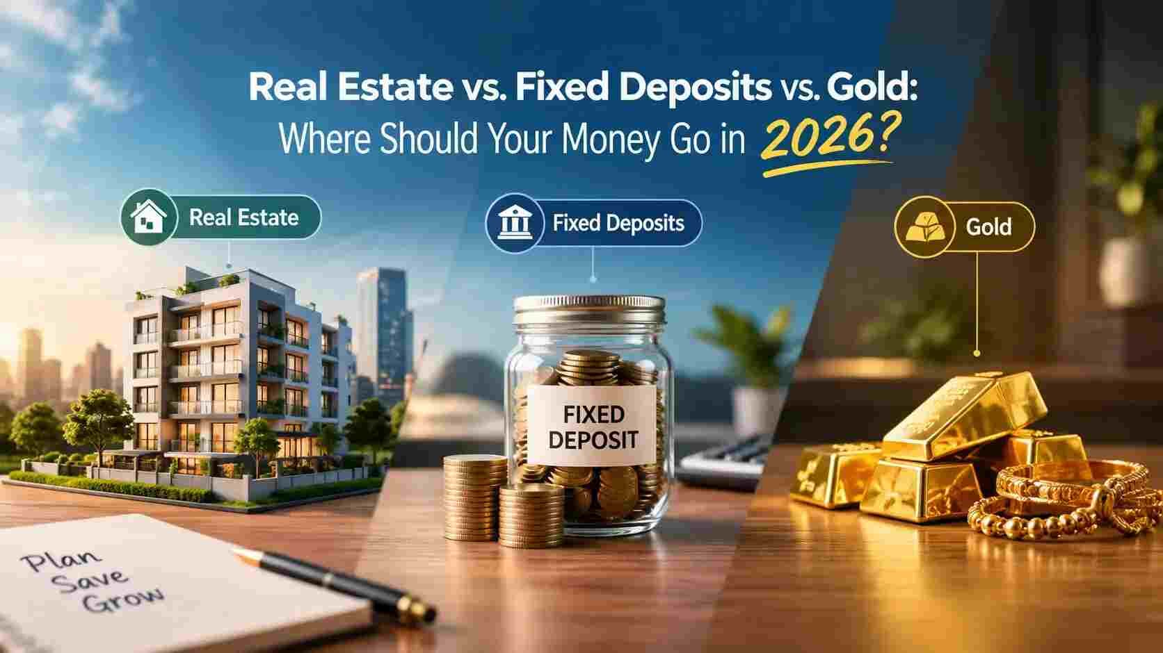 Real Estate vs. Fixed Deposits vs. Gold Where Should Your Money Go in 2026